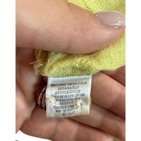 Ocean & Coast Men’s Washable Silk Button Up Short Sleeve Shirt Size L Yellow - Picture 5 of 6